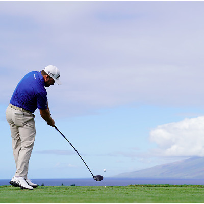 KAPALUA, HAWAII - JANUARY 02: Graeme McDowell of Northern Ireland plays his shot from the first tee during the first round of the Sentry Tournament Of Champions at the Kapalua Plantation Course on January 02, 2020 in Kapalua, Hawaii. (Photo by Cliff Hawkins/Getty Images)