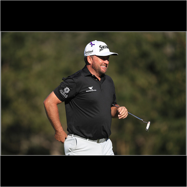 PEBBLE BEACH, CALIFORNIA - FEBRUARY 06: Graeme McDowell of Northern Ireland reacts after finishing his round during the during the first round of the AT&T Pebble Beach Pro-Am at Spyglass Hill Golf Course on February 06, 2020 in Pebble Beach, California. (Photo by Sean M. Haffey/Getty Images)