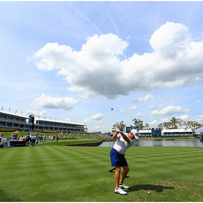 PONTE VEDRA BEACH, FLORIDA - MARCH 11: Graeme McDowell of Northern Ireland plays a shot on the 17th hole during a practice round prior to The PLAYERS Championship on The Stadium Course at TPC Sawgrass on March 11, 2020 in Ponte Vedra Beach, Florida. (Photo by Mike Ehrmann/Getty Images)