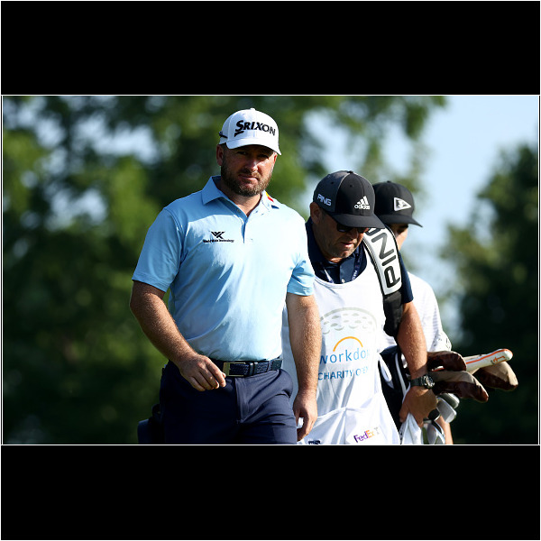 DUBLIN, OHIO - JULY 10: Graeme McDowell of Northern Ireland walks from the third tee during the second round of the Workday Charity Open on July 10, 2020 at Muirfield Village Golf Club in Dublin, Ohio. (Photo by Gregory Shamus/Getty Images)