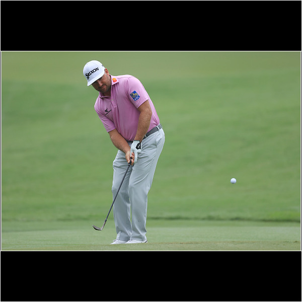 MEMPHIS, TENNESSEE - AUGUST 01: Graeme McDowell of Northern Ireland chips on to the first green during the third round of the World Golf Championship-FedEx St Jude Invitational at TPC Southwind on August 01, 2020 in Memphis, Tennessee. (Photo by Andy Lyons/Getty Images)